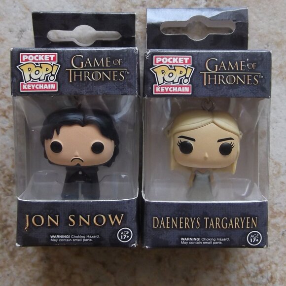 game of thrones jon snow daenerys targaryen keychains - Picture 1 of 4